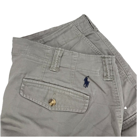 Polo Ralph Lauren Shorts Mens 36 Gray Relaxed Fit Cargo‎ Pockets Cotton 10" - Picture 1 of 10